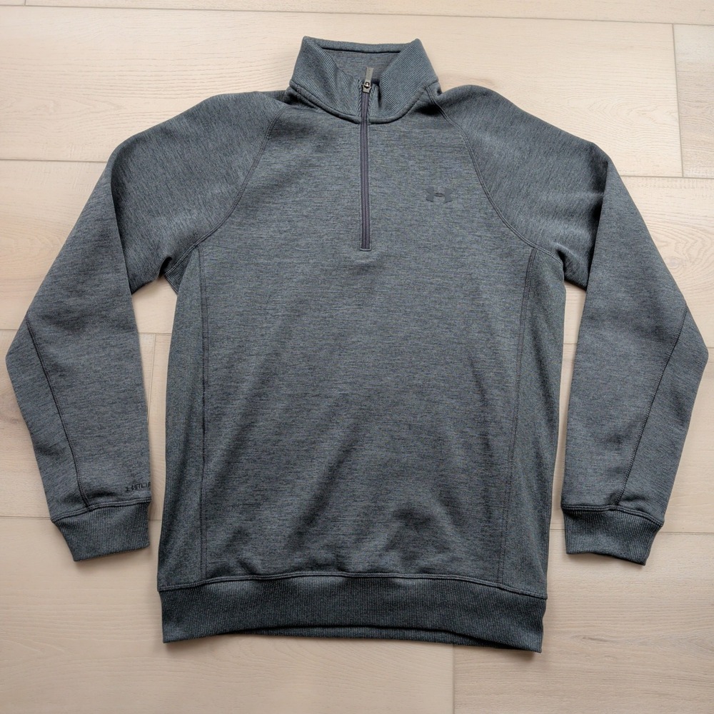 Under Armour Storm ColdGear Mens Gray 1/4 Zip Pullover Sweater 1264965 Size M